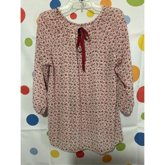 Matilda Jane Semi Sheer 3/4 Sleeve Peasant Blouse Size Large 🍑🍓 - Picture 6 of 14